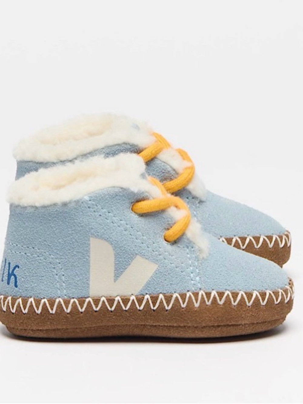 Veja x Milk Baby Light Blue Winter Suede Lace Up Soft shoes